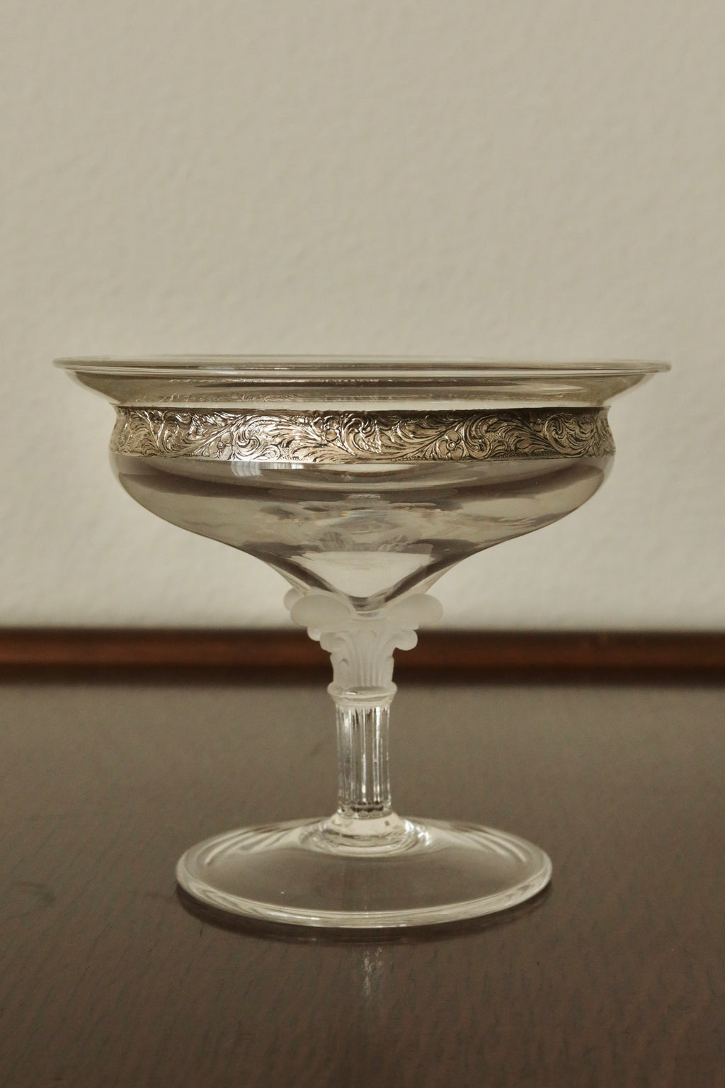 Silver Rim Crystal Coupe Glass