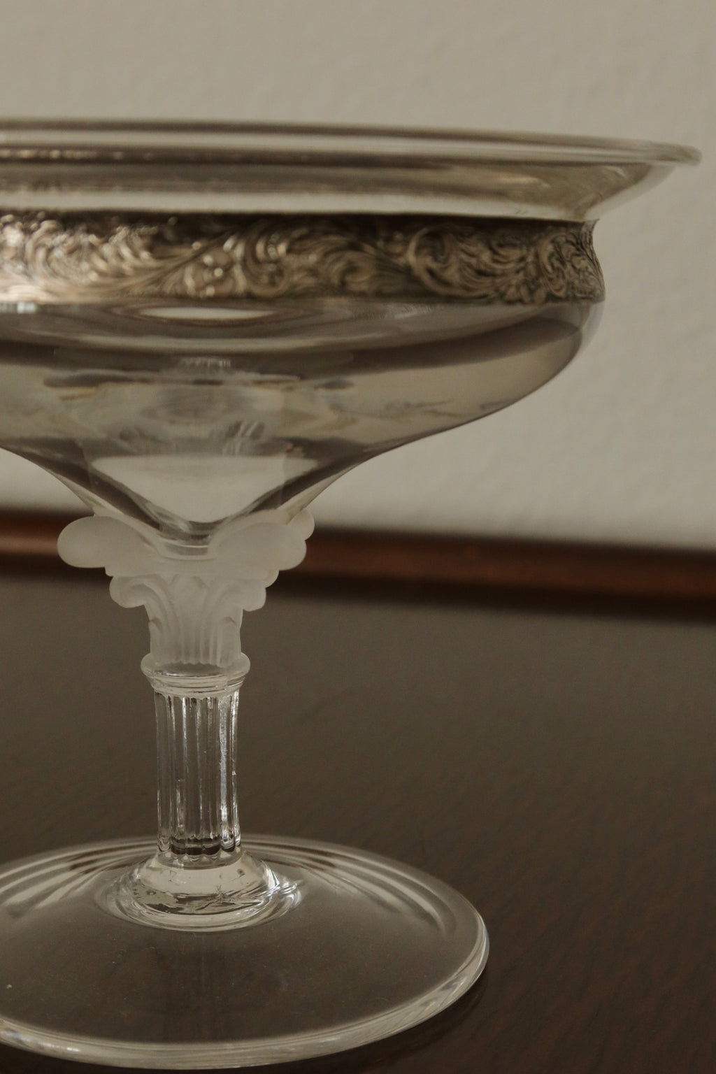 Silver Rim Crystal Coupe Glass