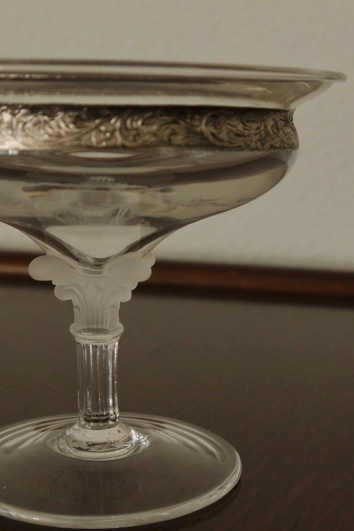 Silver Rim Crystal Coupe Glass
