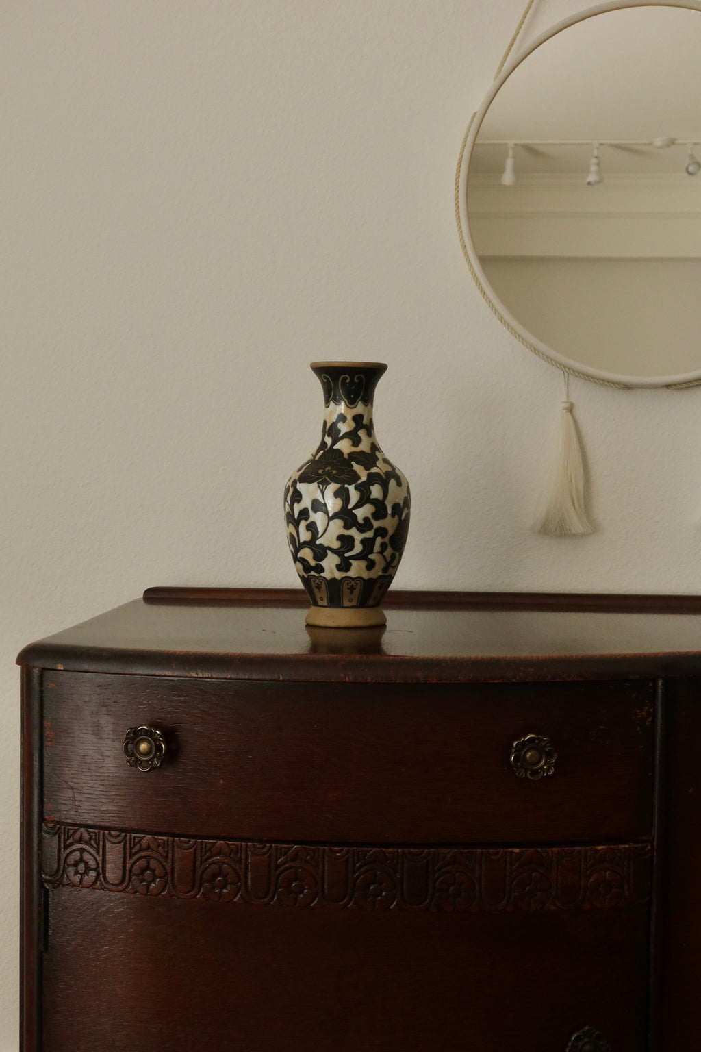 Floral Sgraffito Vase