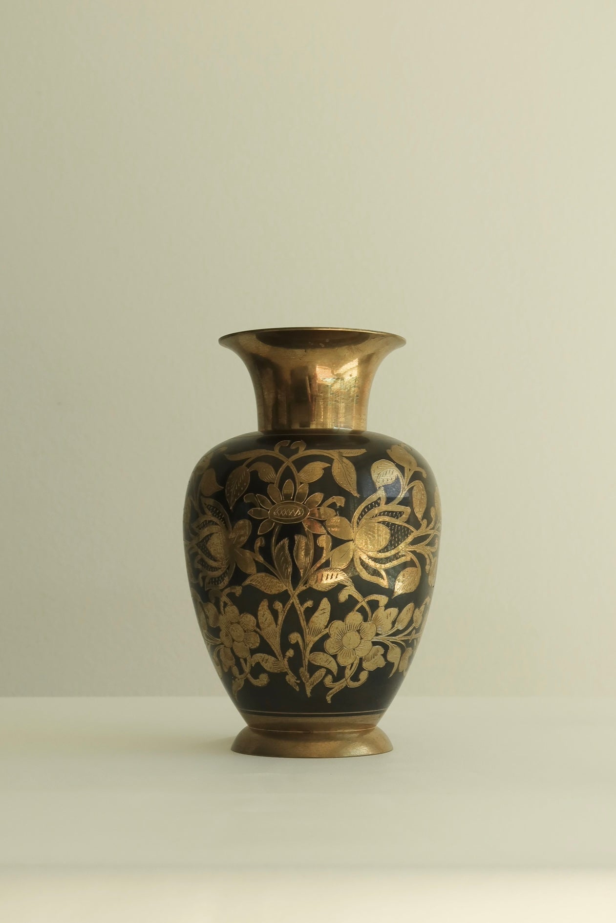 Etched Brass Vase