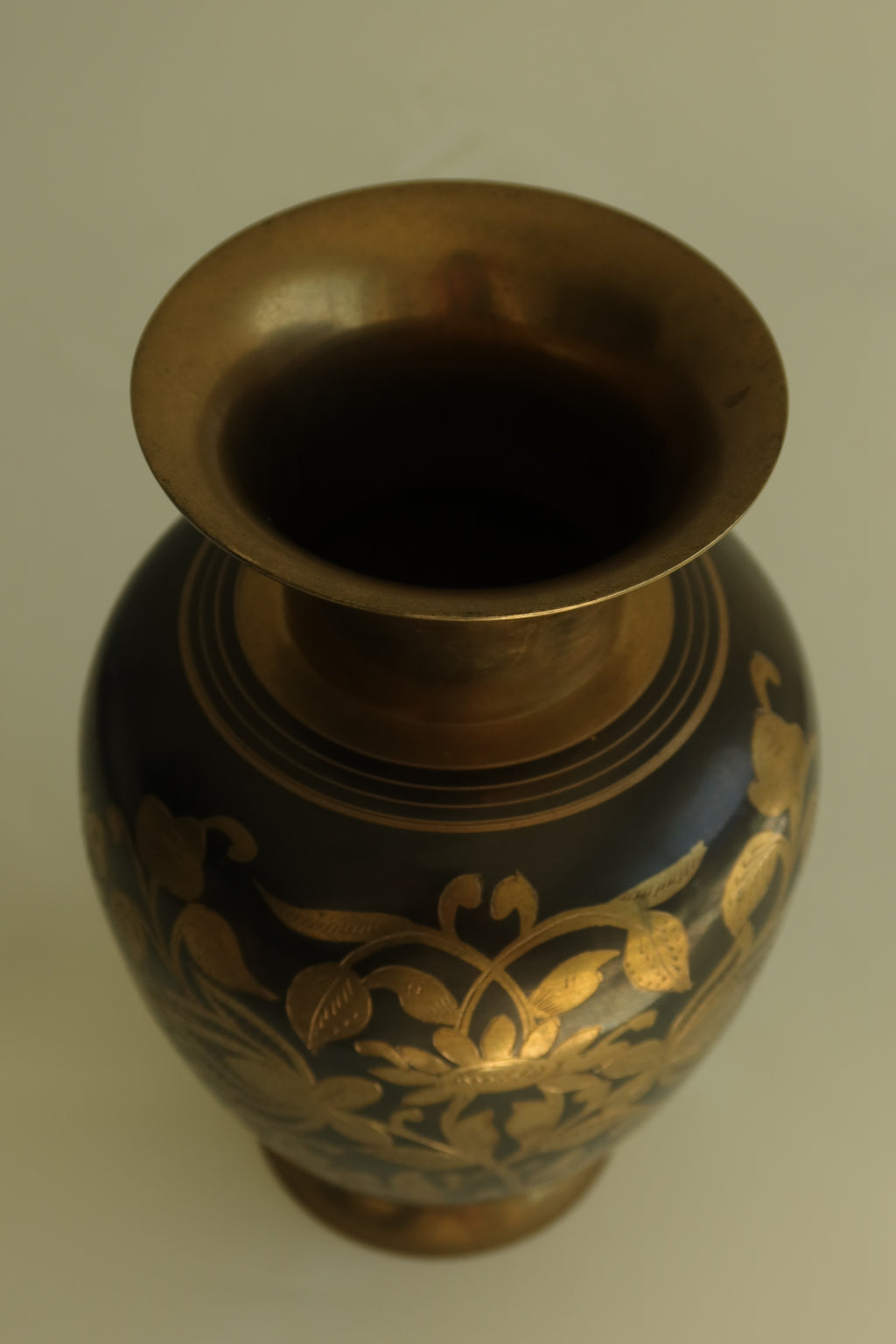 Etched Brass Vase