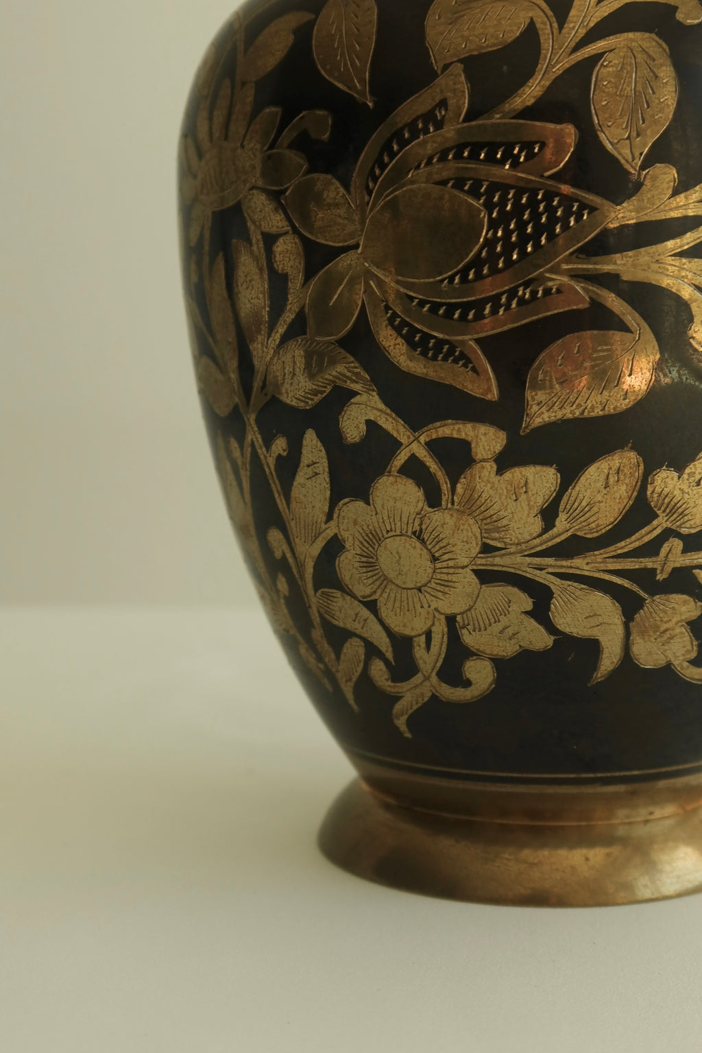 Etched Brass Vase