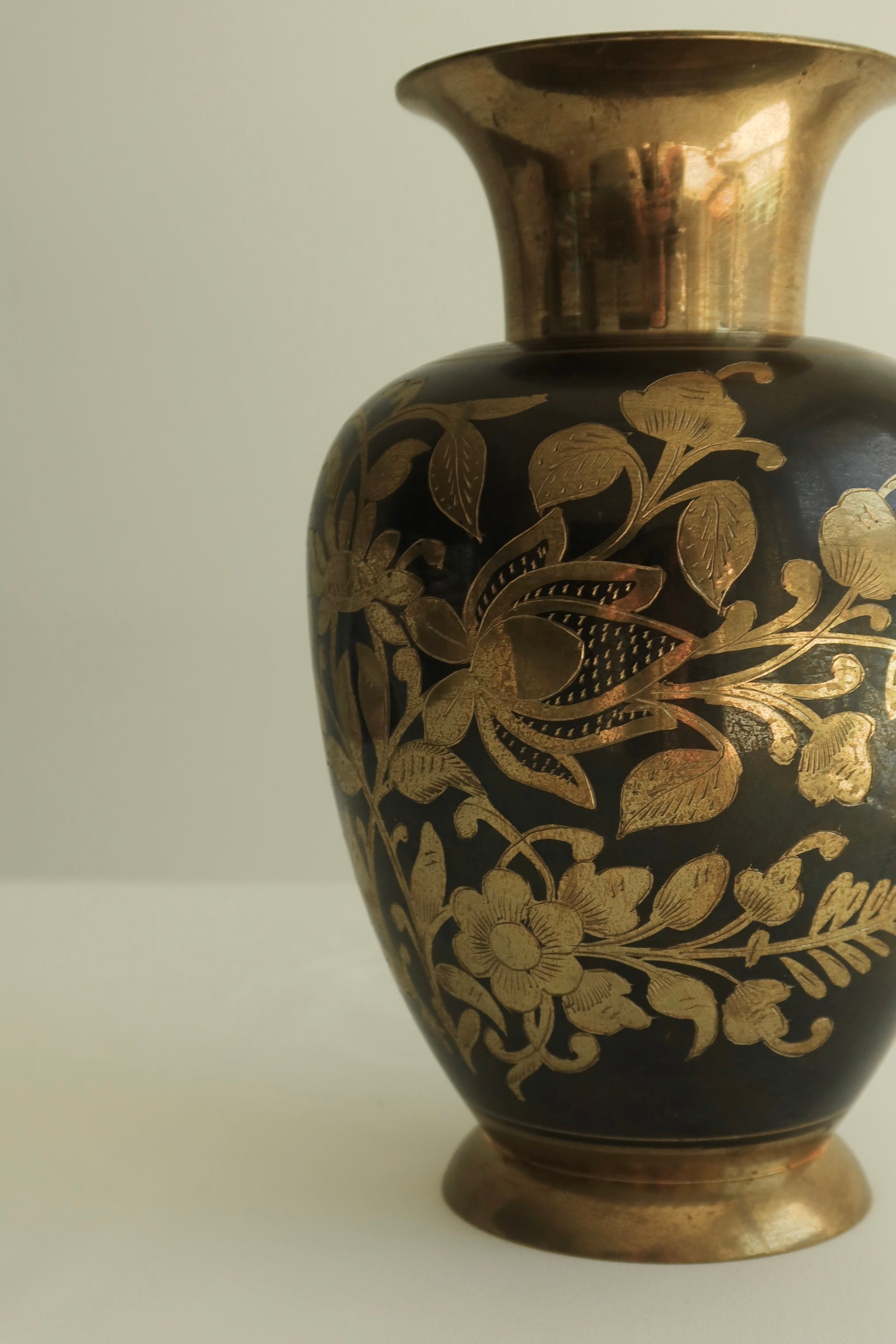 Etched Brass Vase