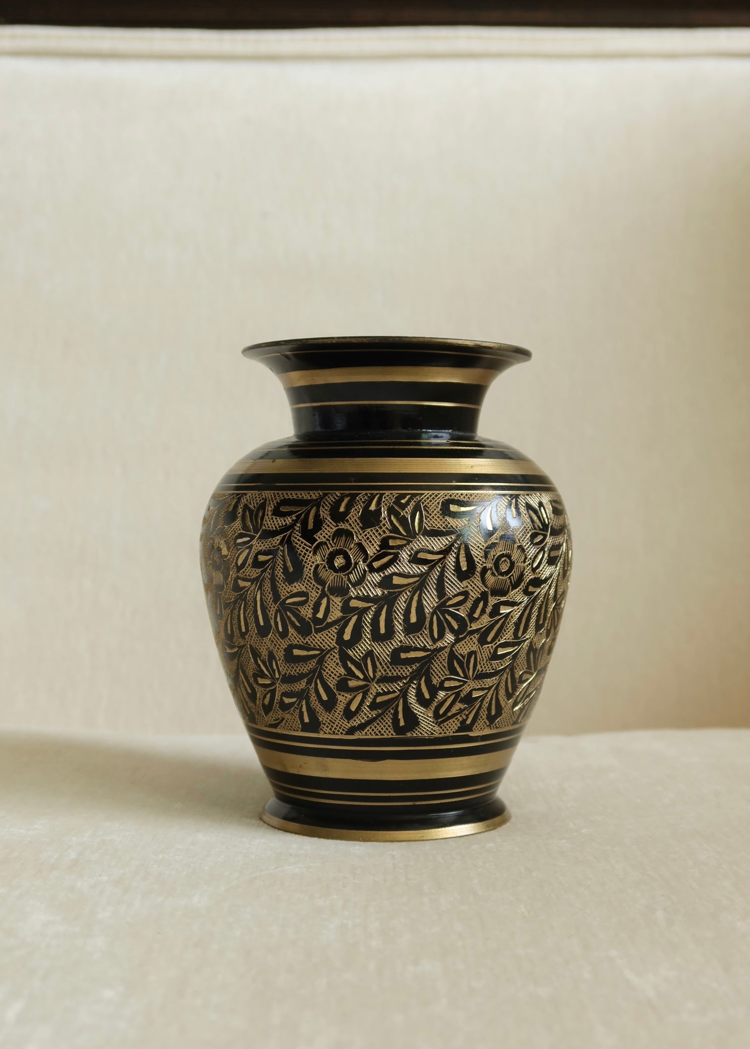 Etched Brass Vase