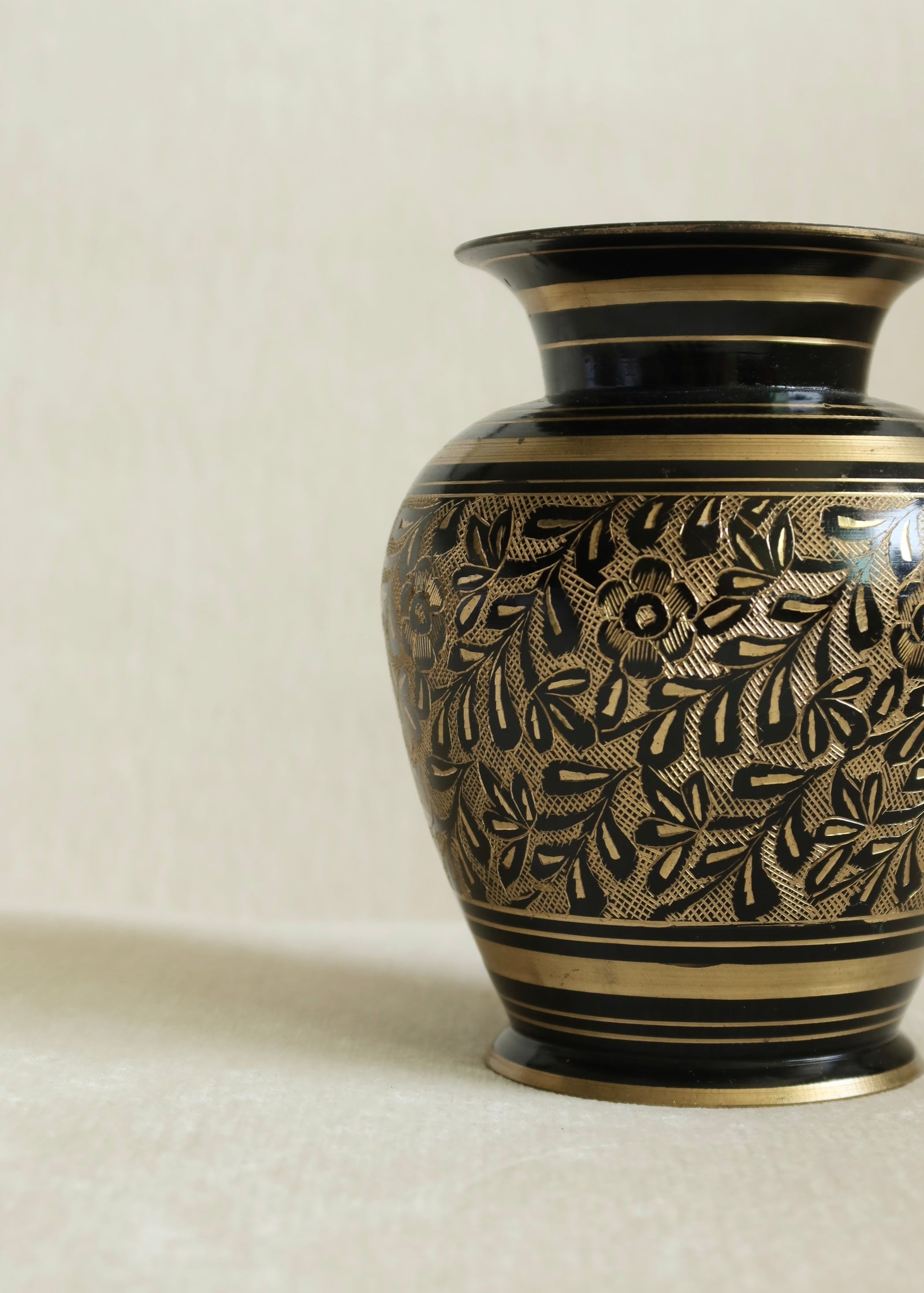 Etched Brass Vase