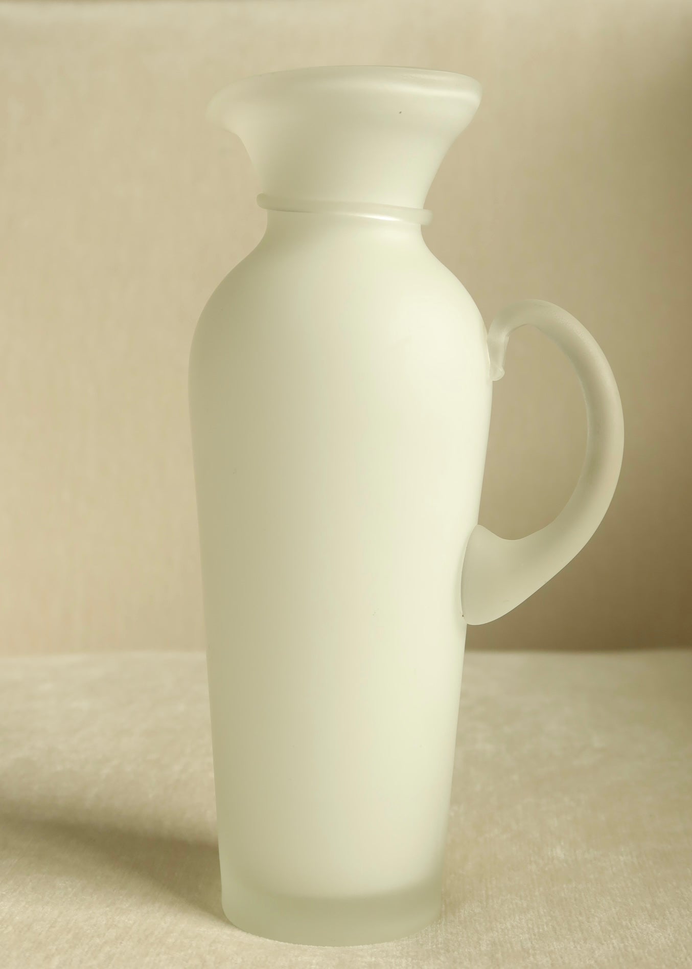 Satin Glass Pitcher Vase