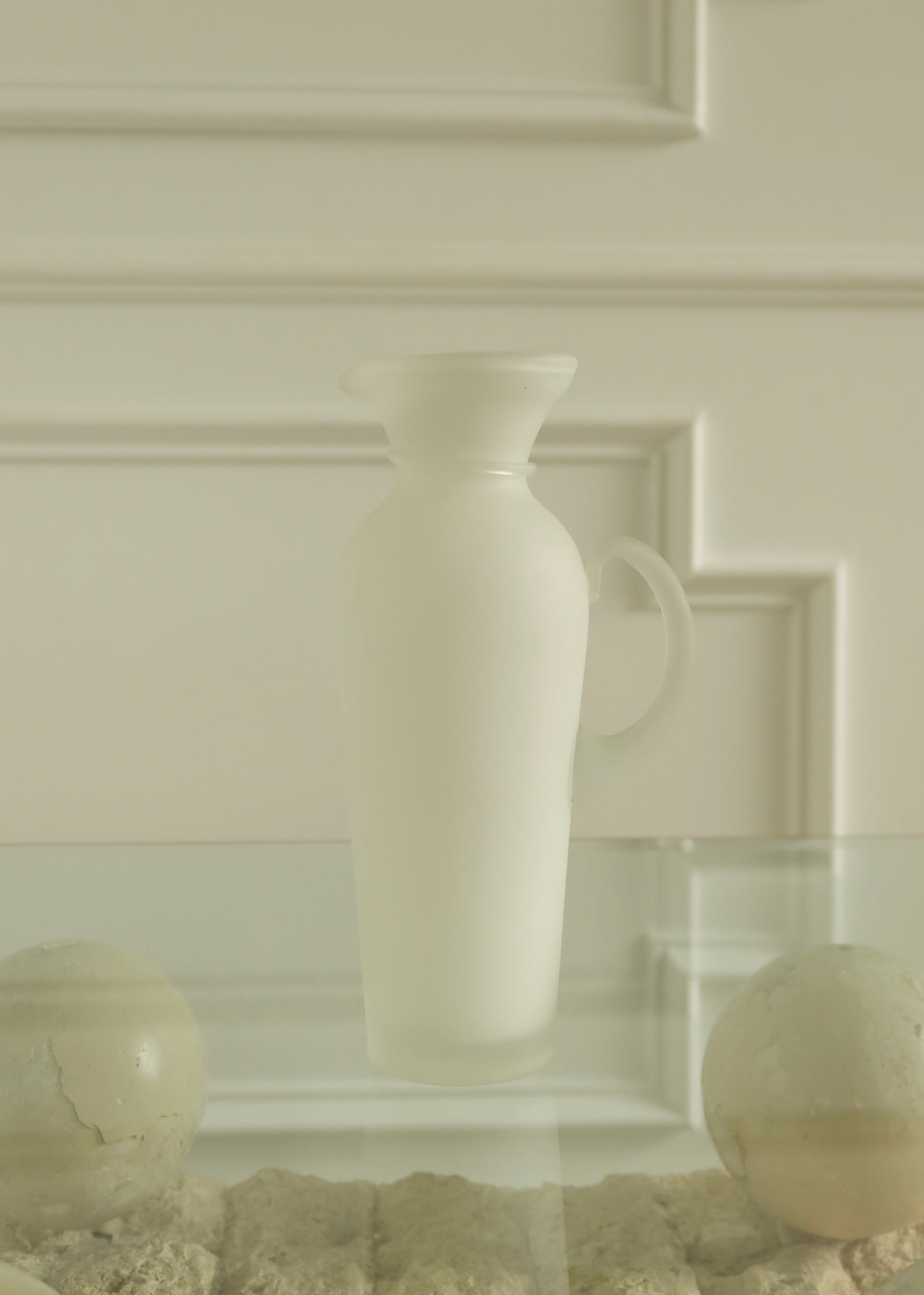 Satin Glass Pitcher Vase