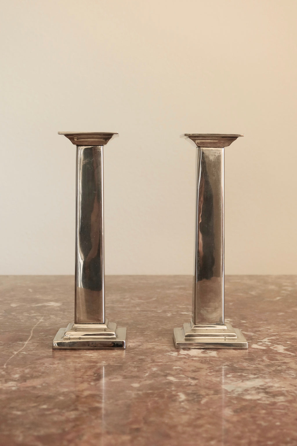 Art Deco Silver Candlesticks