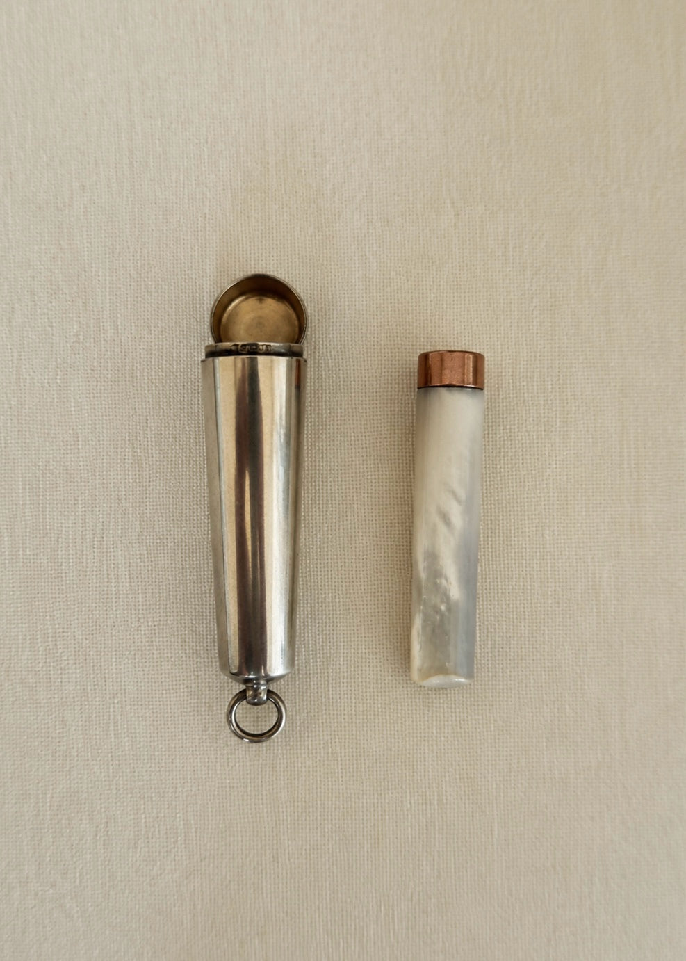 Antique Sterling Silver and Mother-of-Pearl Cigarette Holder Pendant