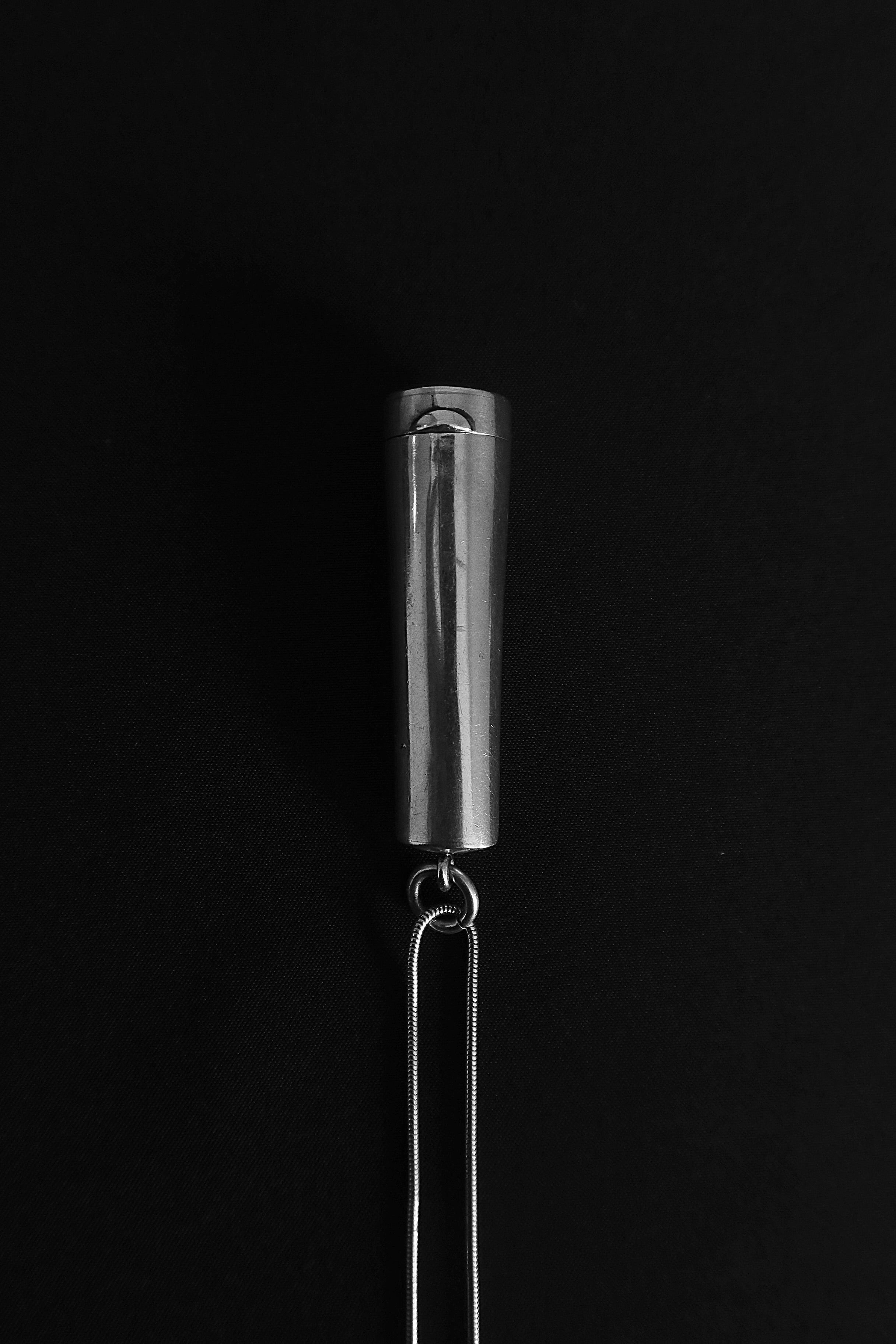 Antique Sterling Silver and Mother-of-Pearl Cigarette Holder Pendant